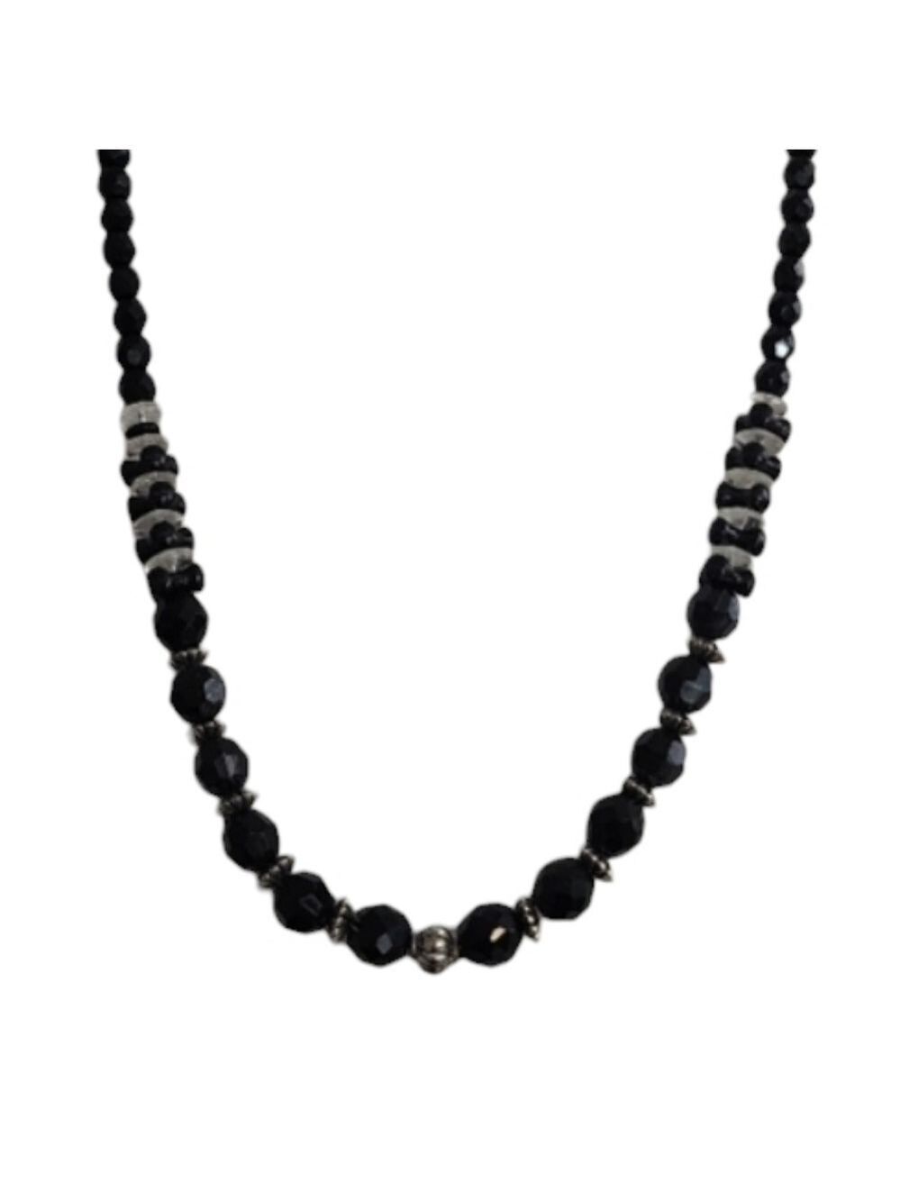 Elegant Black Beaded Necklace